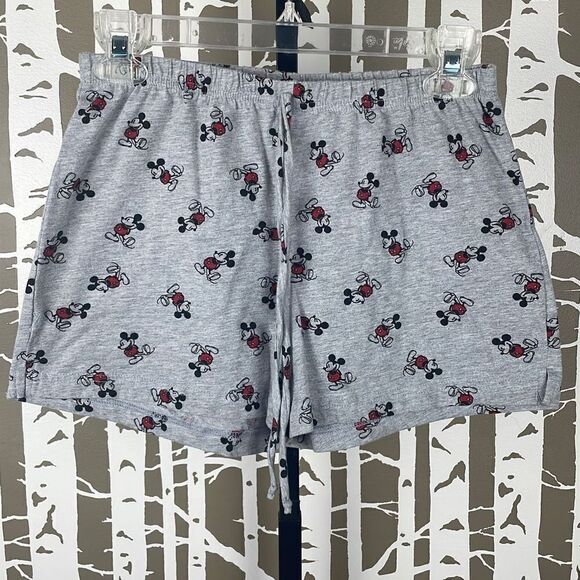 Disney Mickey Mouse Print Gray Pull On Shorts M (7/9) - Picture 1 of 6